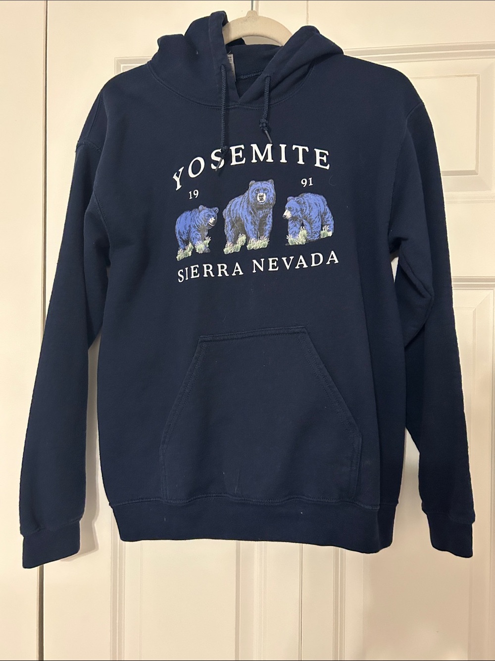 Gildan Navy Yosemite Sierra Nevada Hoodie with Bear Graphic
